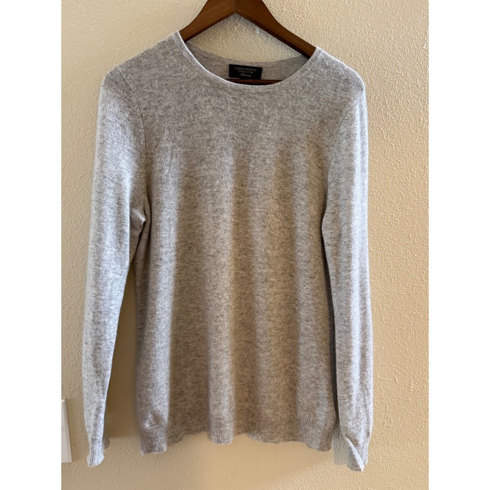 Charter Club Luxury 100% Cashmere Crewneck Sweater Heather Gray XL Pullover